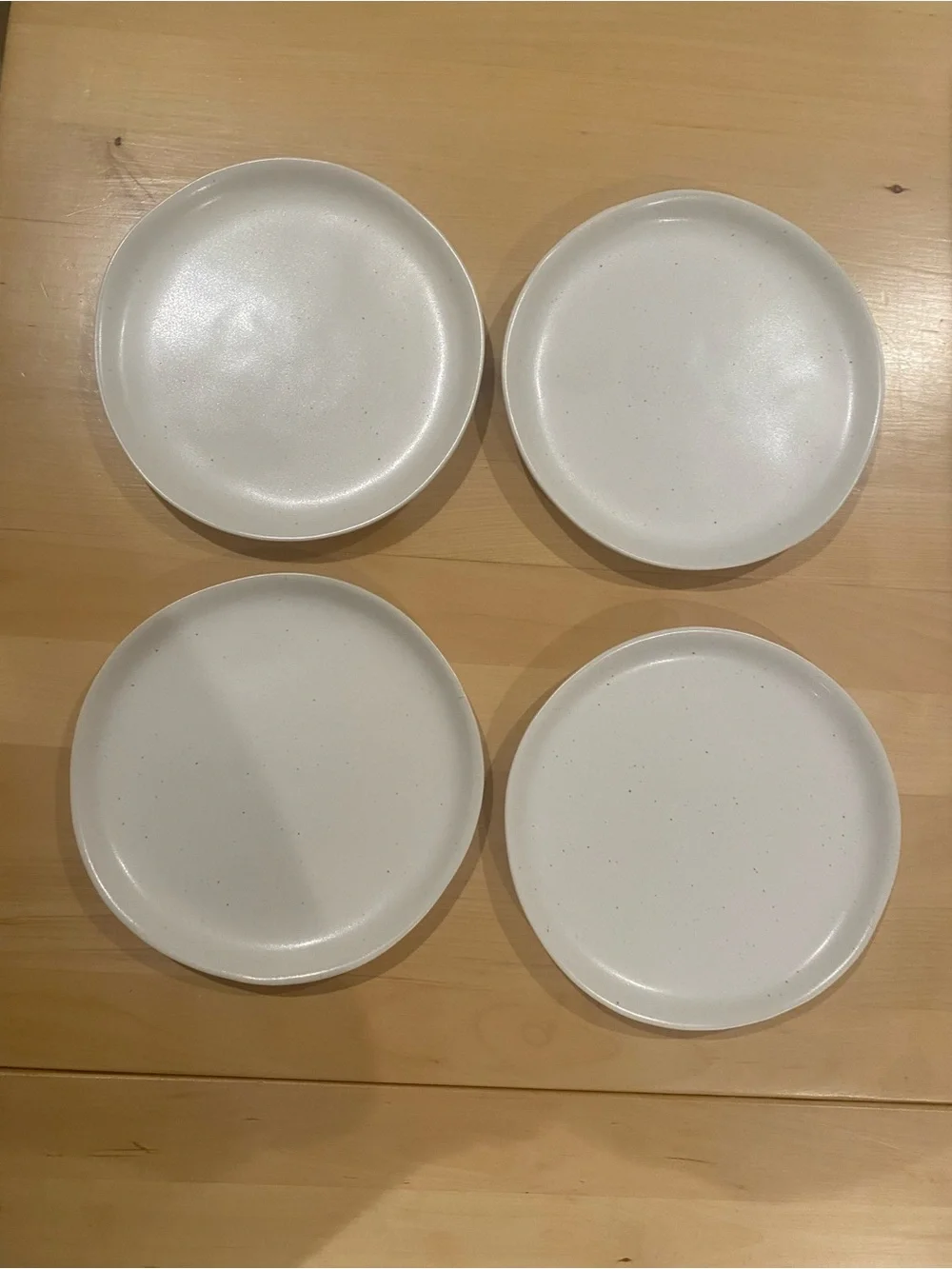 Fable White Ceramic Dessert Plates - Set of 4